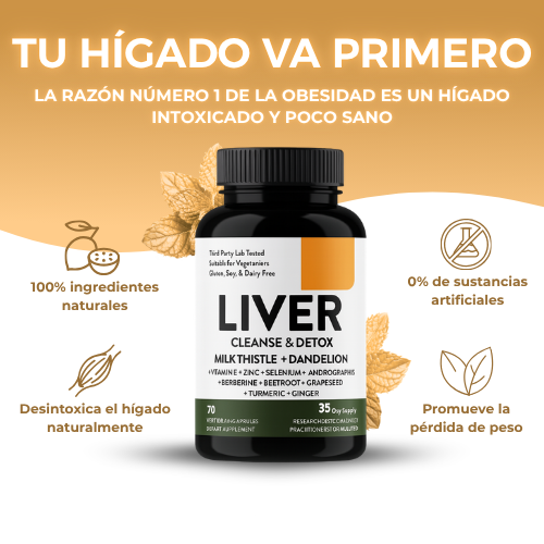 Liver Detox 70 Cápsulas | Desintoxica tu hígado y recupera tu metabolismo