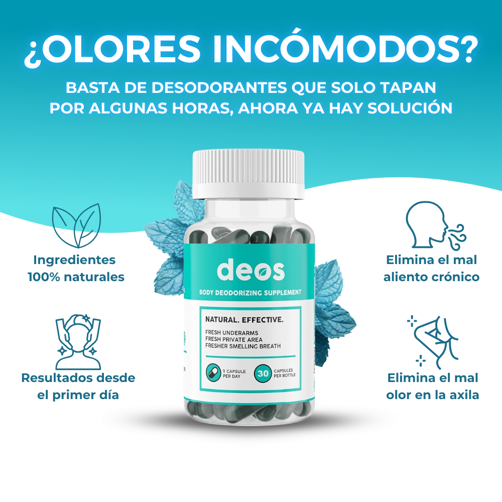 Deos Original 30 Cápsulas | Adiós mal aliento y olores asquerosos